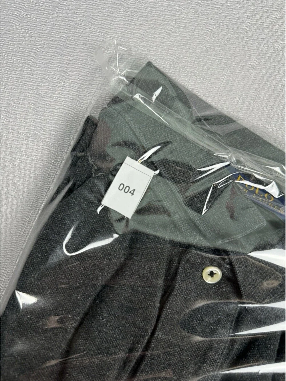 Polo Ralph Lauren Mens 2XLT Charcoal Gray SolidPolo Shirt Custom Slim Fit Cotton